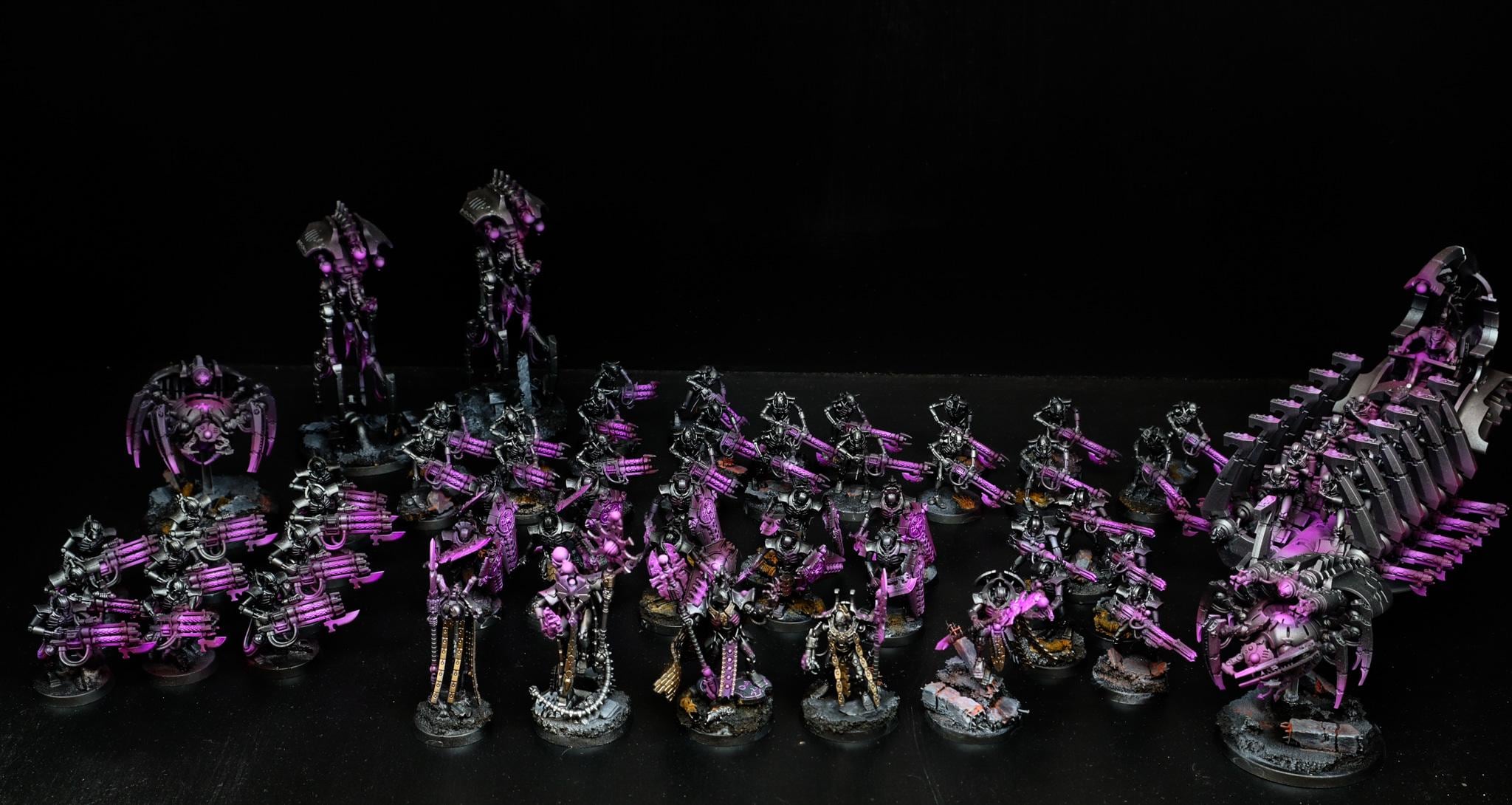 Large Necron Warhammer 40k Army Painted Miniatures 40k Army
