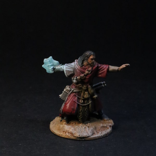 D&D Human Sorcerer, mage, wizard, Miniature, Dungeons and dragons, Hand painted, custom paint job, Wizkids Nolzur’s Marvelous Tabletop RPG