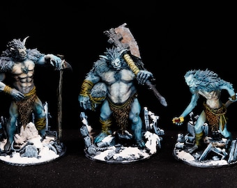 DnD giant Frost cave troll DnD ice troll miniature painted mini for Dungeons and Dragons hand painted models Heroquest pathfinder Tabletop