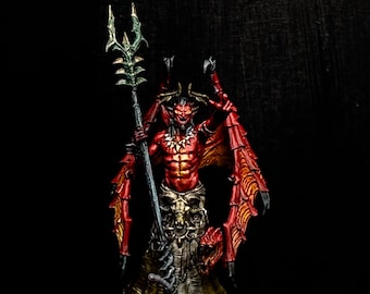 Hell demon DnD miniature painted mini Glaberuzu Pit chain lord demon miniatures Heroquest pathfinder Tabletop RPG Age of Sigmar Hellscape