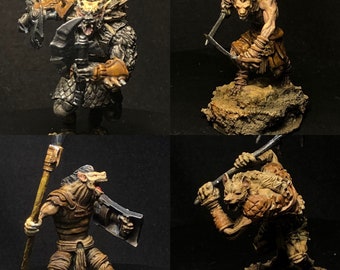 Gnoll gang Dungeons and dragons, Dnd, d&d, hand-painted, custom base, Wizkids/pathfinder, monster