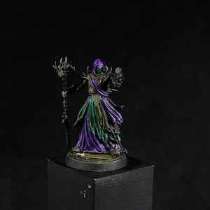 DnD Necromancer mage Miniature for Dungeons and dragons dark wizard mini Hand painted for heroquest pathfinder Tabletop RPG TTRPG minis