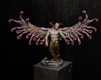 Hell demon DnD miniature painted mini Glaberuzu Pit chain lord demon miniatures Heroquest pathfinder Tabletop RPG Age of Sigmar Hellscape
