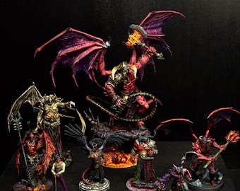 Hell demon Bundle DnD miniature painted mini for Pit chain lord demon miniatures Heroquest pathfinder Tabletop RPG Age of Sigmar Hellscape