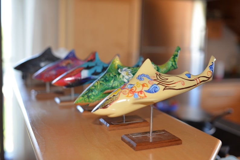 Hand-painted Supporting Shark Conservation Shark Sculptures