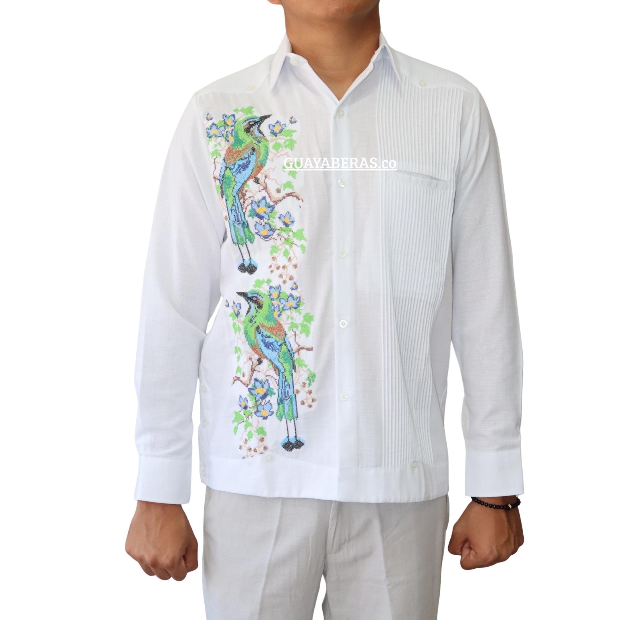 Guayabera Shirts With Toh Bird, Cardinal and Deer Embroidery
