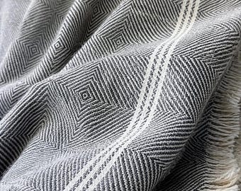 Handwoven Cotton Boho Woven Sofa Bed Throw Blanket Geometric Design Multicolor Farmhouse Couch Accent Housewarming Gift Buy One Get One Free