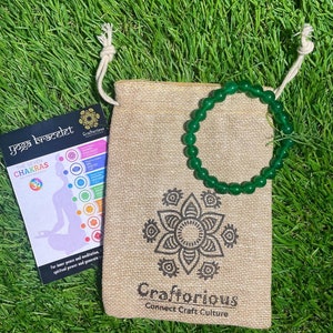 Green Onyx BUY 1 GET 1 FRER Stone Round Beaded Healing Chakra Power Yoga Bracelet Adjustable Stretch Band 8mm Attracting Wealth Health