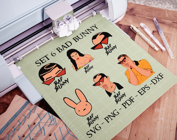 Download Set 6 Bad Bunny SVG | Etsy