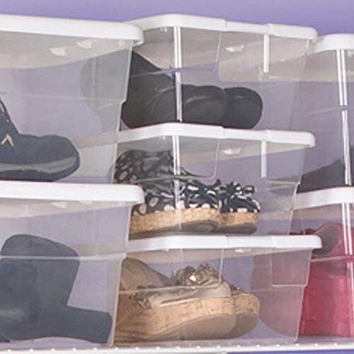 12 Boxes Set Sterilite 6 Quart Storage Tote Shoe Box Containers