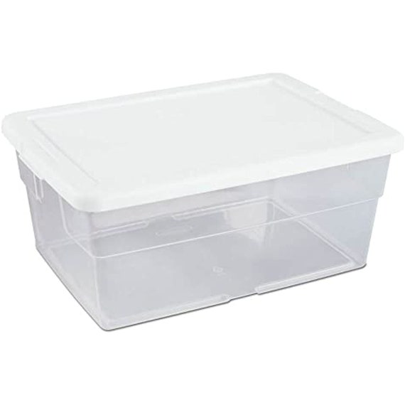 Sterilite 16 Quart Clear Plastic Stacking Storage Container Box (12 Pack)