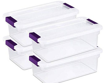 STERILITE 6-Quart Clearview Latch Box Storage Tote Container (1 Pack of 4 Containers)