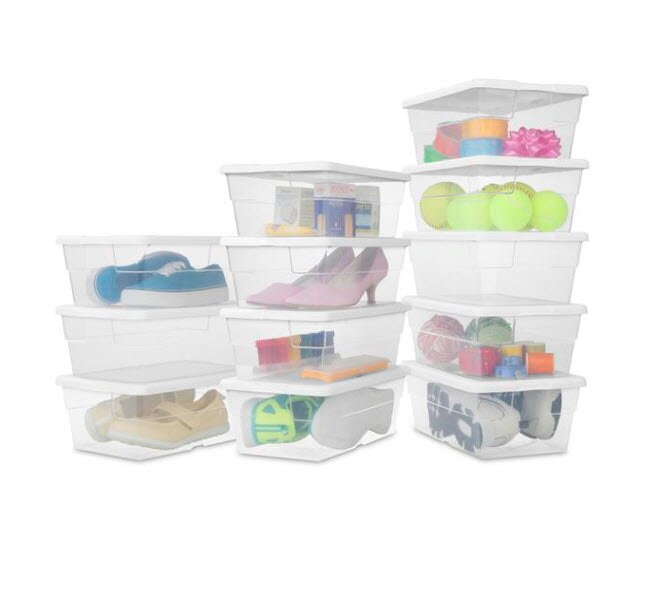 Sterilite 16598008 56 Quart/53 Liter Storage Box, White