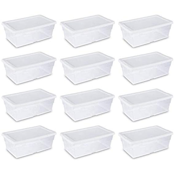 Sterilite - 6 Quart Clear Plastic Stacking Storage Container Tote (24 Pack)