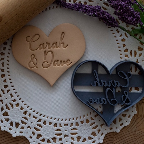 Heart Personalized Names Cookie Cutter Etsy
