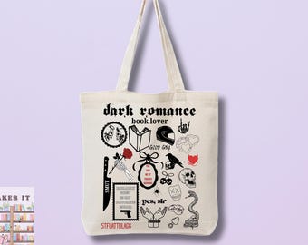 Dark Romance Reader Tote Bag, bookish bag, book lovers tote bag, book bag, book lovers gift
