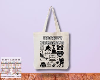 Hockey Romance Reader Tote Bag, bookish bag, book lovers tote bag, book bag, book lovers gift