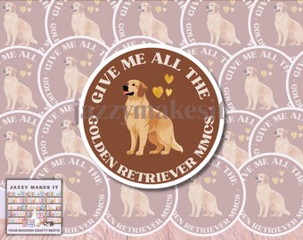 Golden Retriever MMC Sticker | Kindle Sticker, Bookish Sticker, Waterproof Sticker, Vinyl Sticker, Bookish Kindle Decal, laptop Decal,