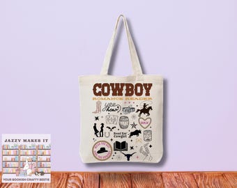 Cowboy Romance Romance Reader Tote Bag, bookish bag, book lovers tote bag, book bag, book lovers gift