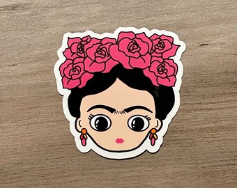 Frida Kahlo Sticker, Mexican Icon, Glossy Waterproof Decal
