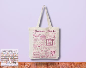 Romance Reader Tote Bag, bookish bag, book lovers tote bag, book bag, book lovers gift