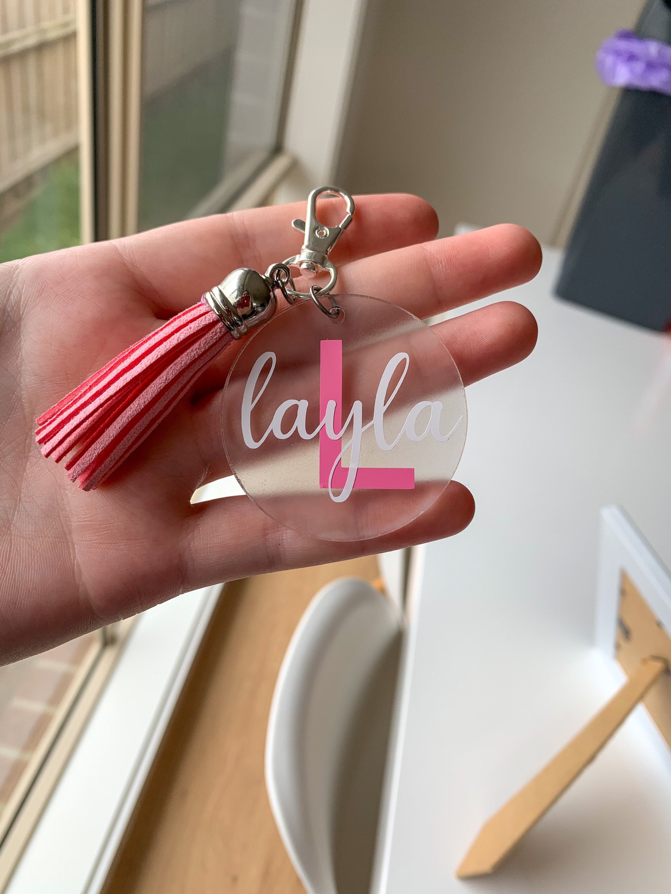 Personalised acrylic KeyRings Etsy