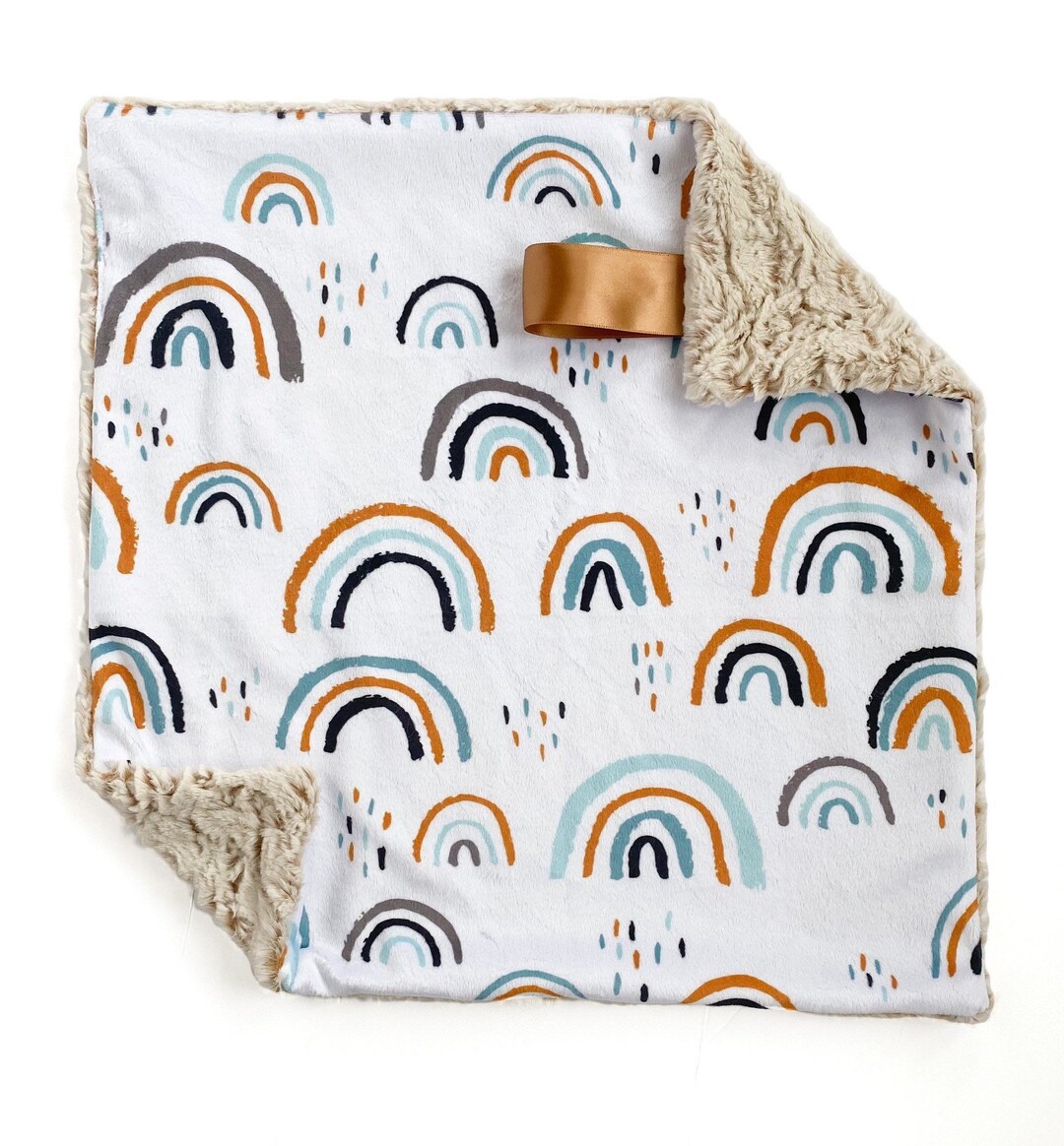 Minky Rainbow Lovey Blanket, Rainbow Baby, Baby Shower Gift, Gender