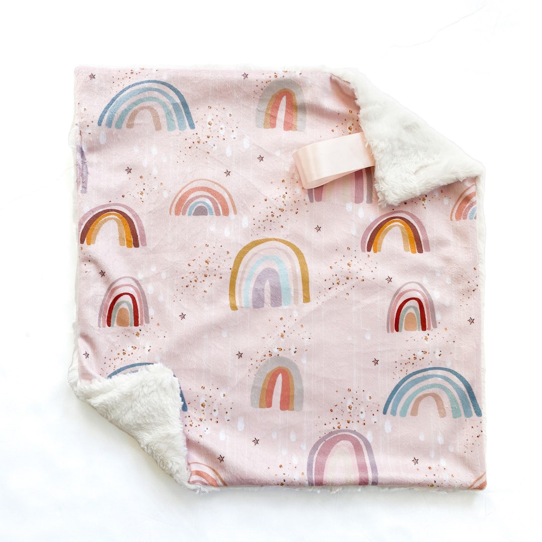 Minky Rainbow Lovey Baby Girl Blanket Softest Baby Blanket Etsy