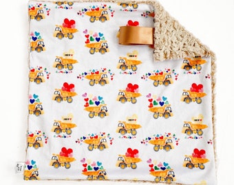 Dump Truck Lovey, Lovey voor baby's, Baby Boy Gift, Bouw deken voor jongen, Baby Boy Deken, Veiligheid Deken, Minky Lovey, Baby Gift