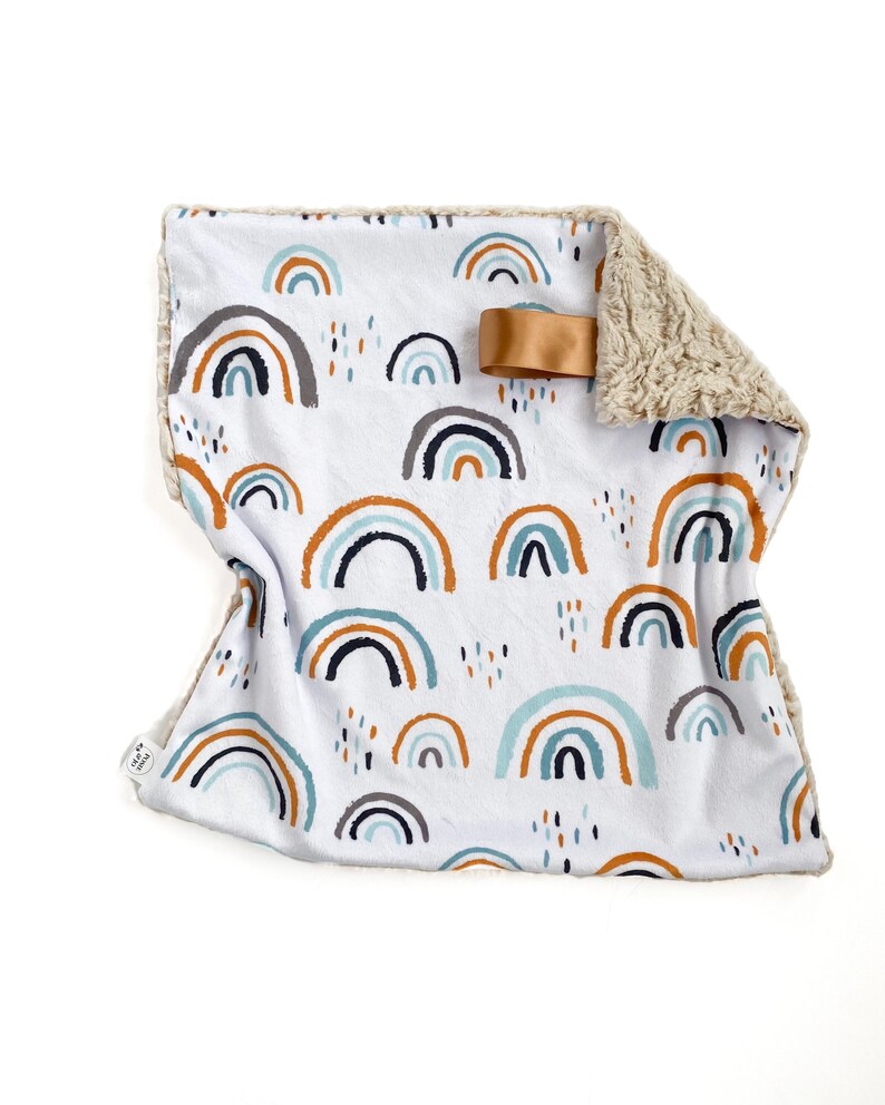 Minky Rainbow Lovey Blanket, Rainbow Baby, Baby Shower Gift, Gender