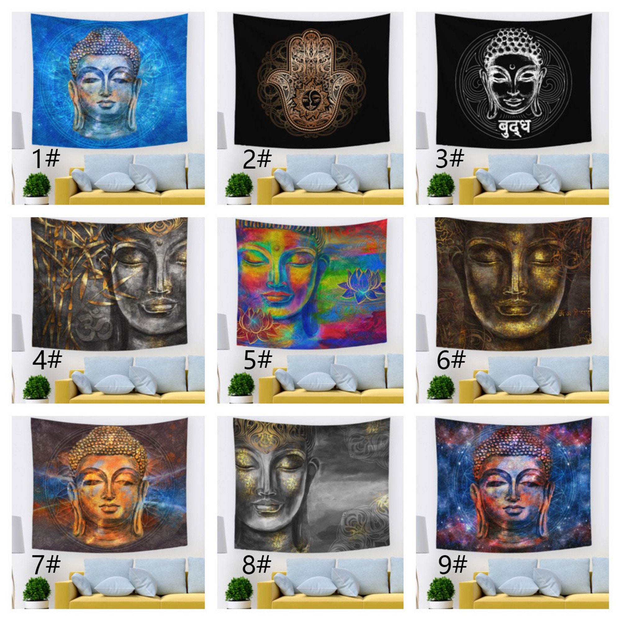 Buddhist Tapestry Religion Tapestry Wall Hanging Wall Etsy