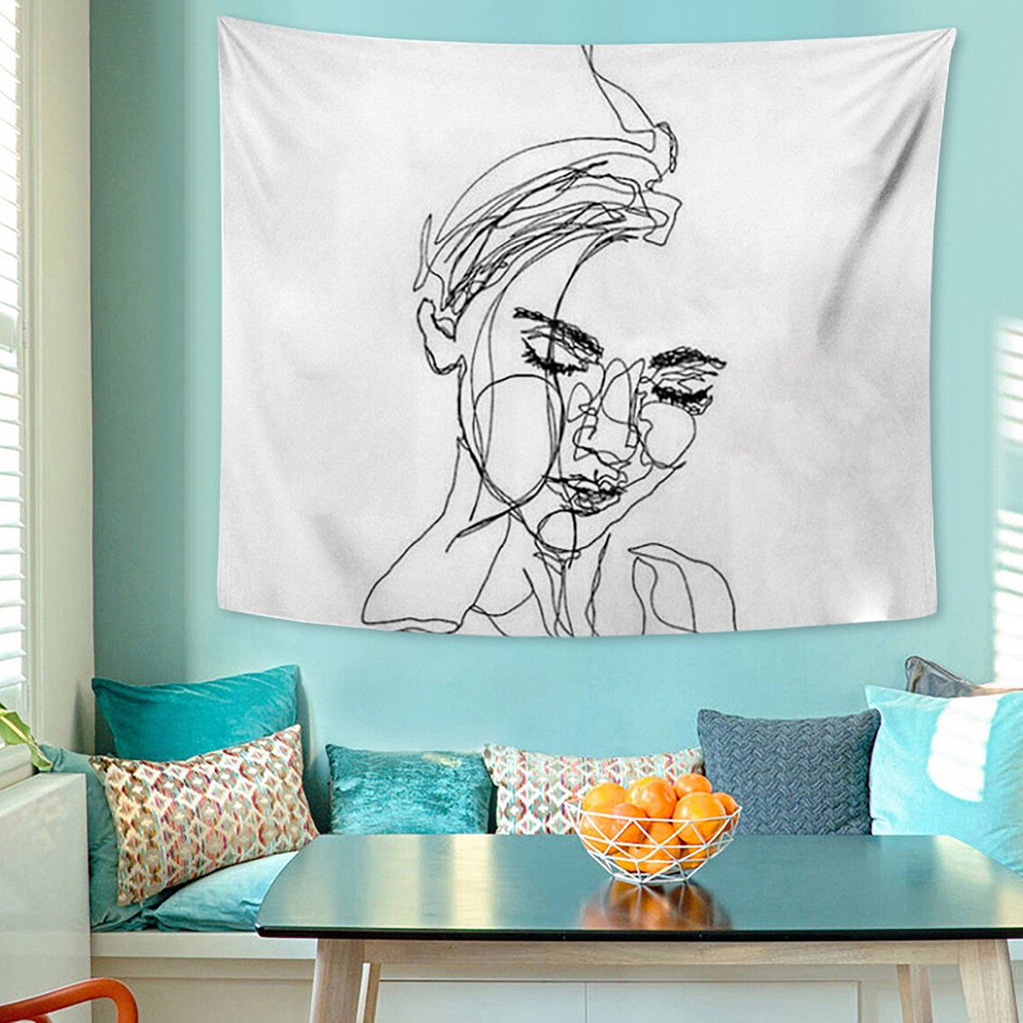 Simple Tapestry Line Tapestry Tapestry Wall Hanging Etsy