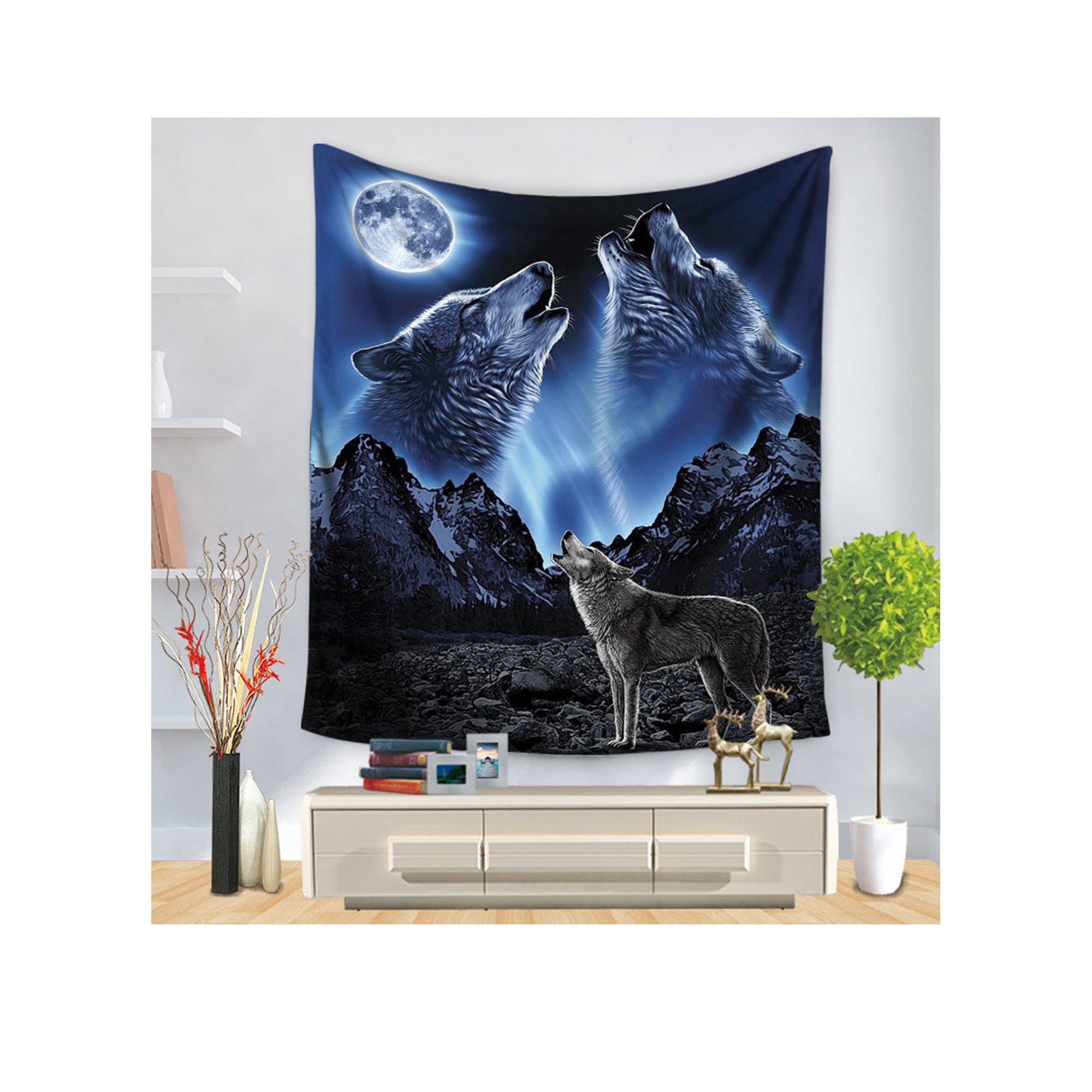 Werwolf Wandteppich 230x180cm - Horror Design Für Zimmerdeko | Aus Weichem Polyester