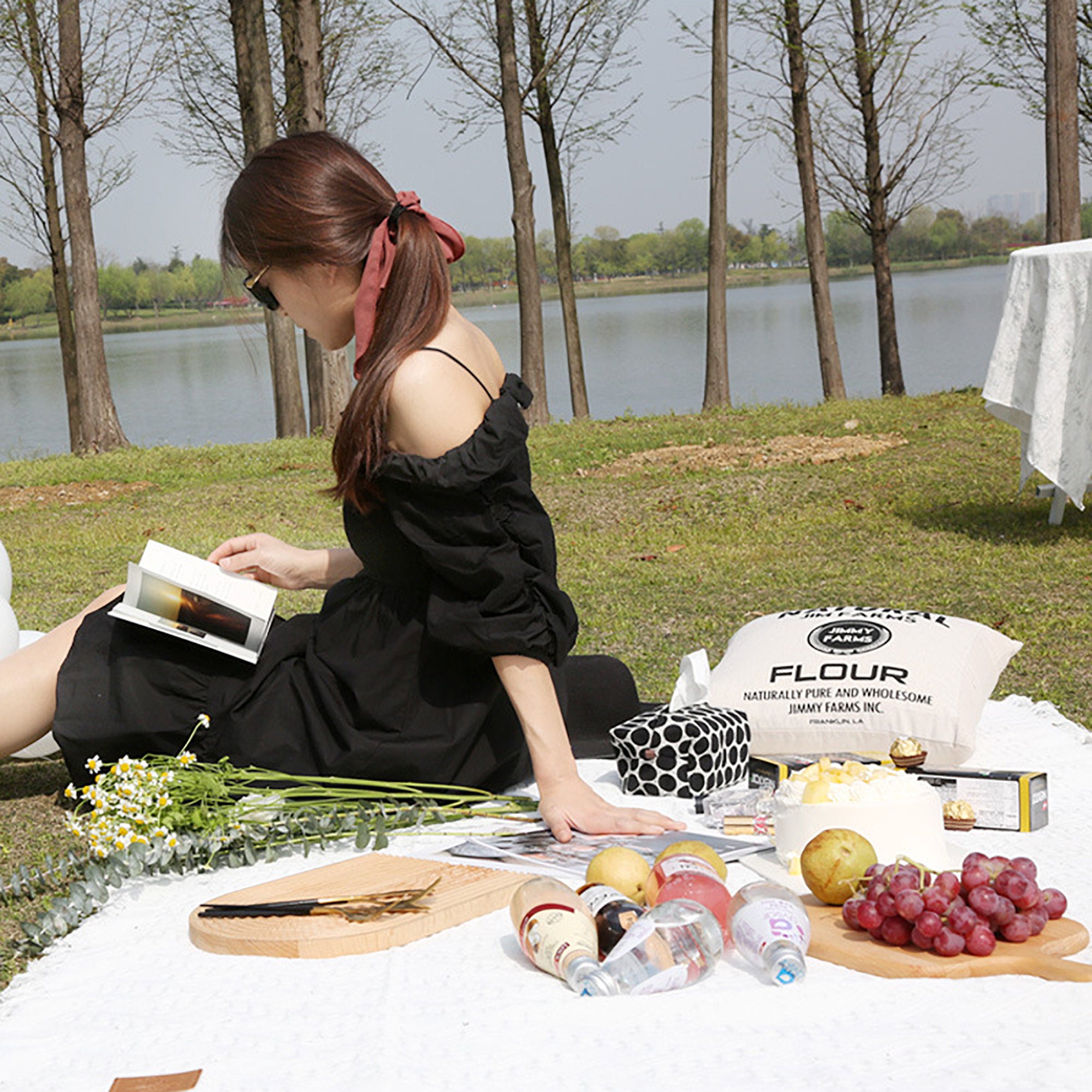 White Boho Picnic Blanket Large Picnic Mat Waterproof Picnic Etsy