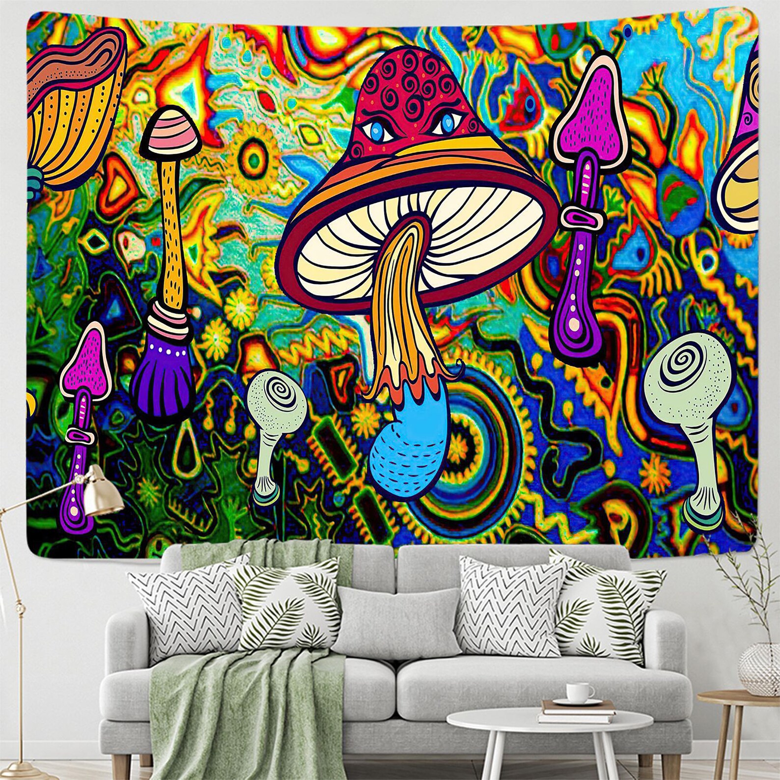 Tapestry Trippy Mushroom Tapestry Dream Forest Tapestry Etsy