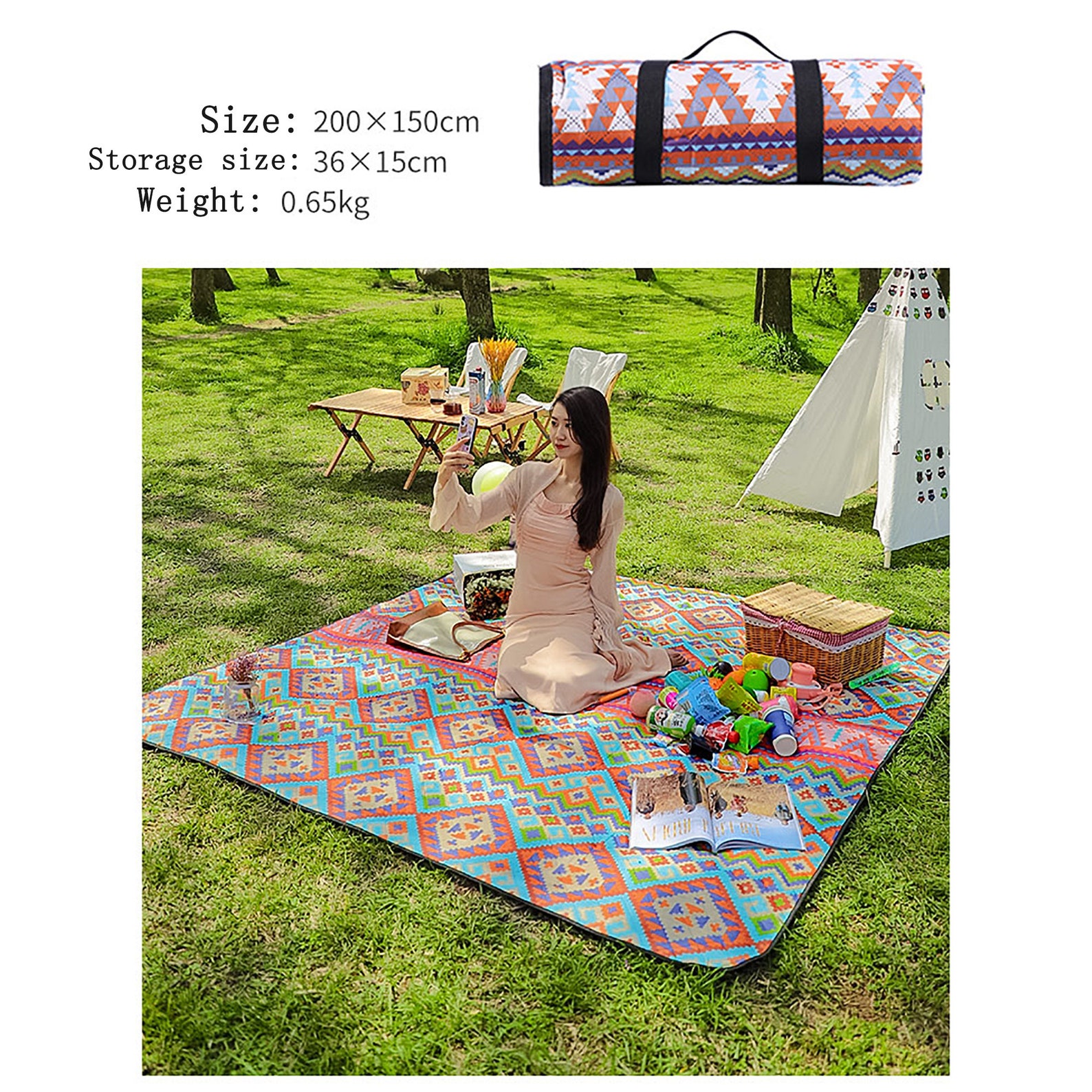 Boho Picnic Blanket Waterproof Picnic Blanket Beach Camping Etsy