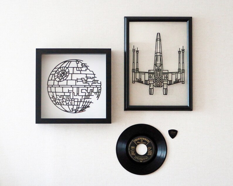 Download Star Wars Line Art Death Star Papercut Template Cricut | Etsy