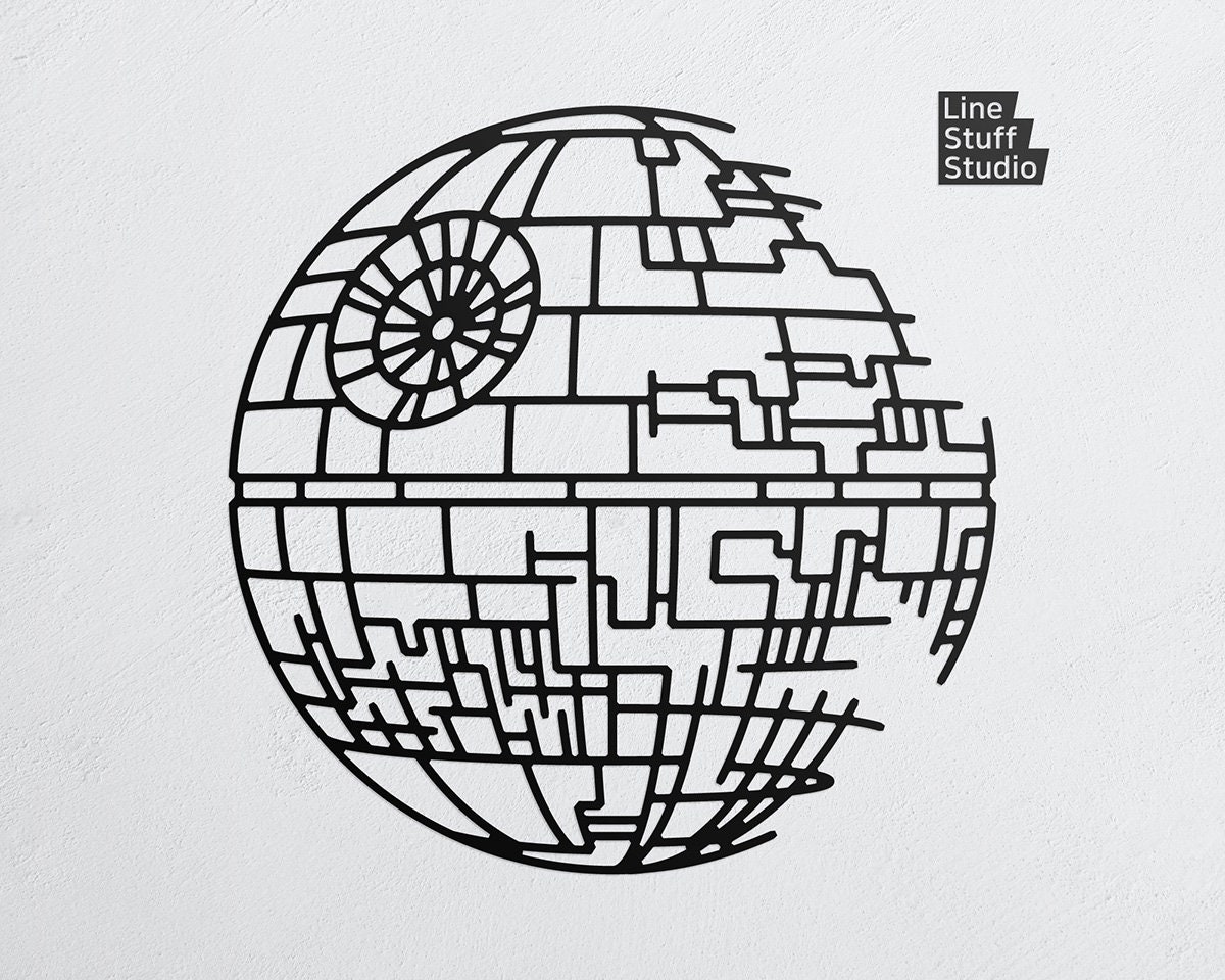 Star Wars Line Art Death Star Papercut Template Cricut Silhouette Papercutting Geek Decor Instant Download Svg Dxf Eps Pdf Png - Etsy