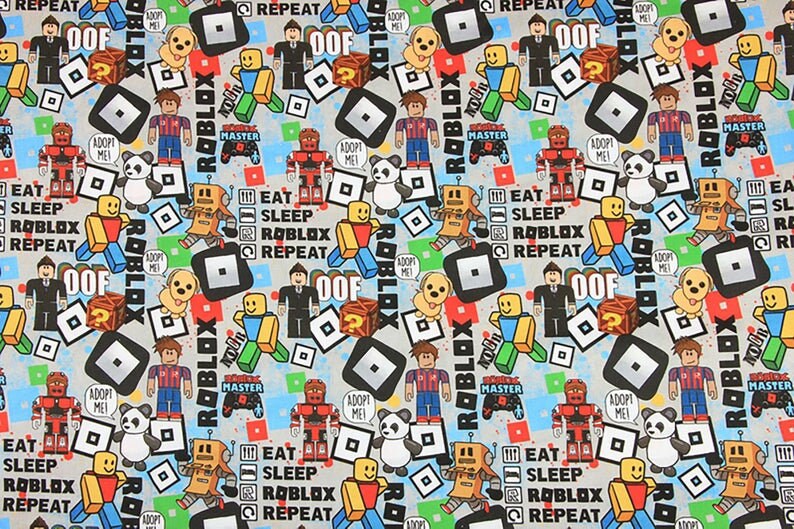 Roblox Fabric Fun Game Fabric Cotton Cartoon Fabric Sewing Etsy