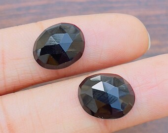 Precious Loose Gemstone Size 4MM TO 15MM Semi Rose Cut Black onyx Stone Round Shape Black onyx Stone Natural Black onyx stone