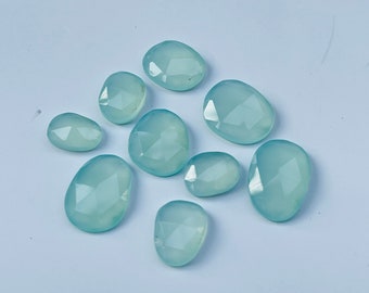 Natural Aqua Chalcedony Cut Gemstone,6x8,7x9,8x10,10x12,10x14,12x16,13x18,15x20mm Pear Shape Checker Cut Chalcedony Stone For Jewellery