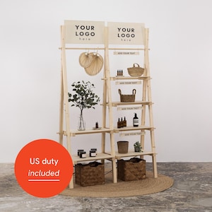 Display shelving unit VRS-01 with clothing rail | Milimetry | collapsible display stand