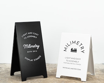 Outdoor personalized board, metal a-frame, for restaurants, shops, events | Milimetry