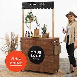 Mobile bar, kiosk VC-16-W-E-CF | tasting station | collapsible portable vendor display with storage