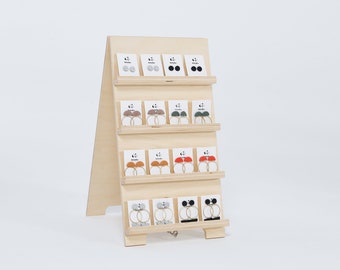 Wooden earring card holder | shop and craft fair display