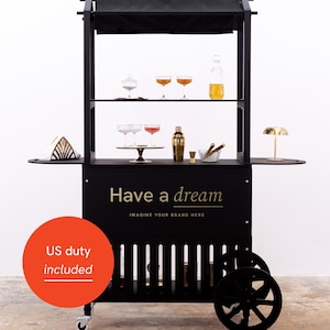 Portable Black Vendor Cart | Collapsible Display, Experiential Marketing