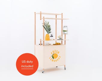 Collapsible Display Cart BC-04-W-NT for pop up shops, trade shows, events | natural color