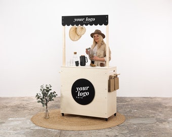 Mobile bar, kiosk VC-16-W | tasting station | collapsible portable vendor display with storage