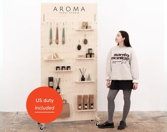 Pegboard Wall Display | Modular Portable Panel for Trade Shows, Events & Retail | VP-05-W-NT