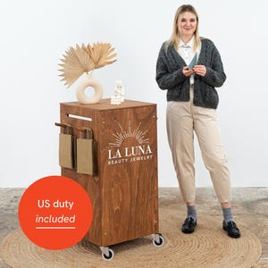 Portable checkout station on wheels VC-06-W-CF
